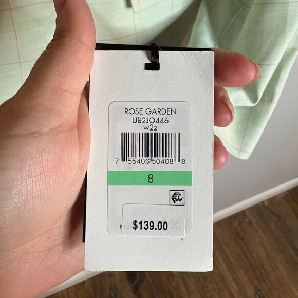 DKNY 3 Button Plaid Blazer in Rose Garden NWT - Picture 6 of 7